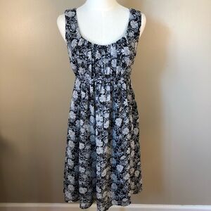 Emma & Michele Blue Floral Sleeveless Midi Dress Size 6